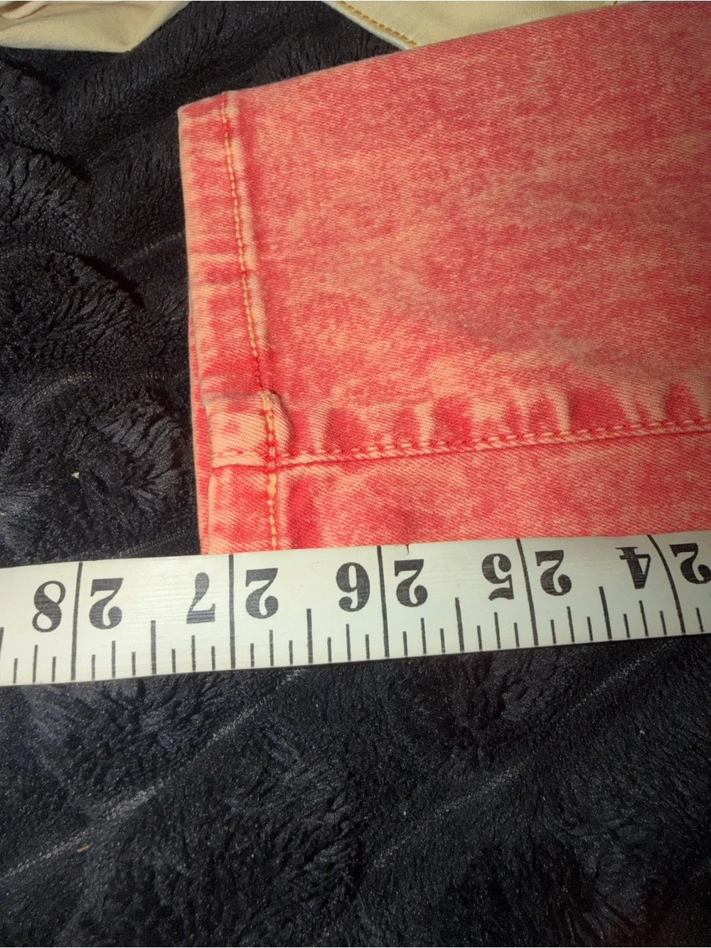 Fashion Nova Coral-Red Acid Wash High-Rise Jeans